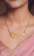 Personalized Crown Butterfly Name Necklace