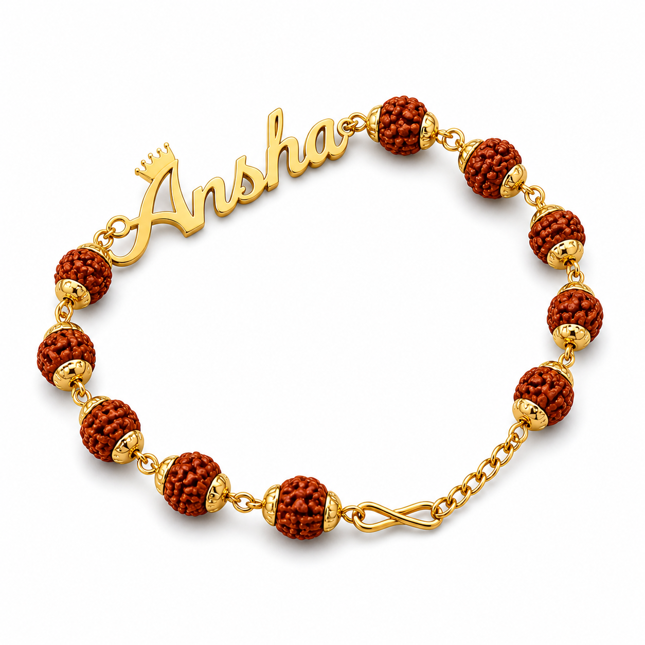 Personalized Rudraksha Name Bracelet