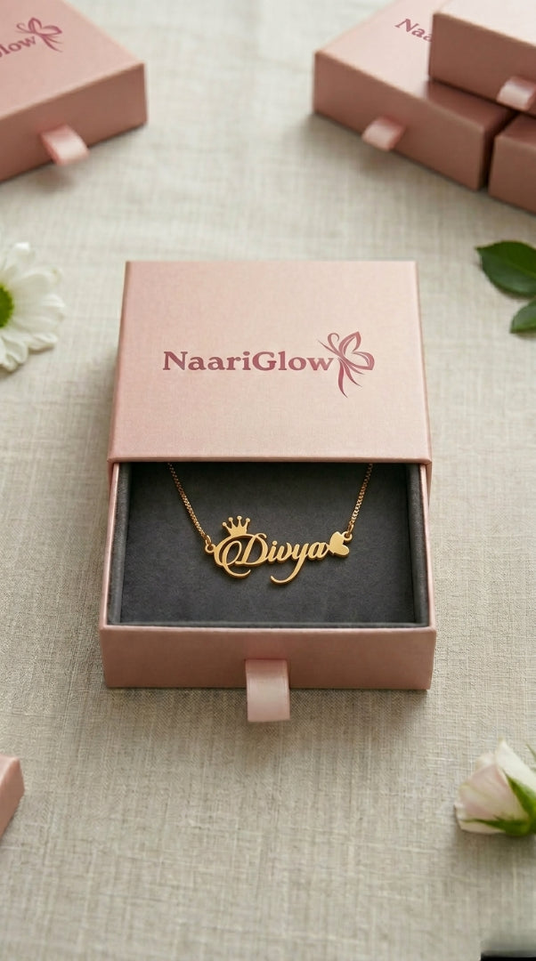 Personalized Crown Butterfly Name Necklace
