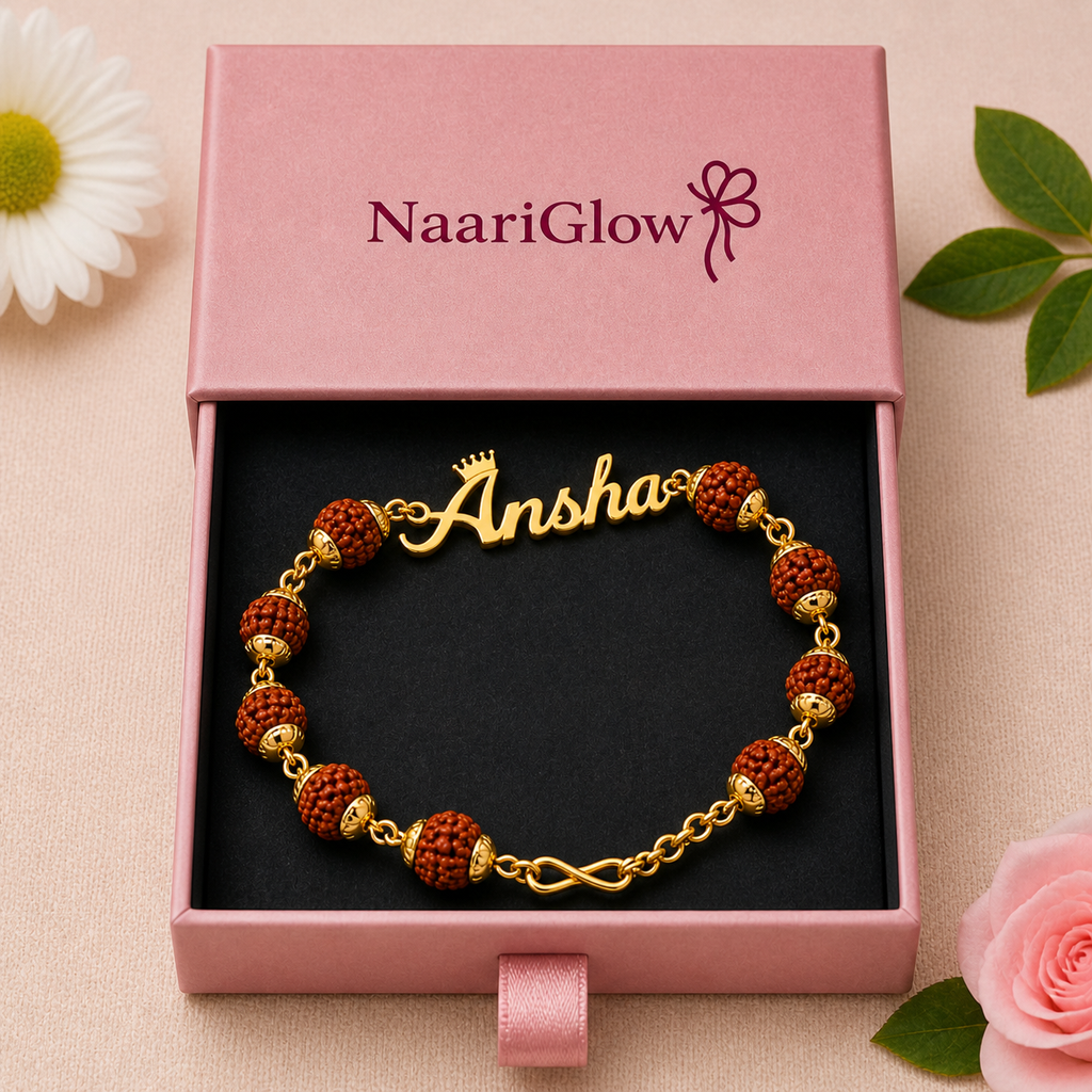 Personalized Rudraksha Name Bracelet