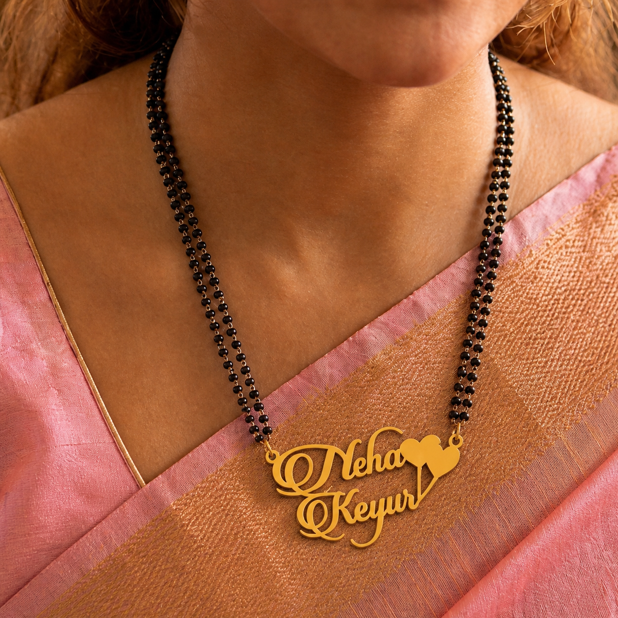 Personalized Couple Heart Mangalsutra