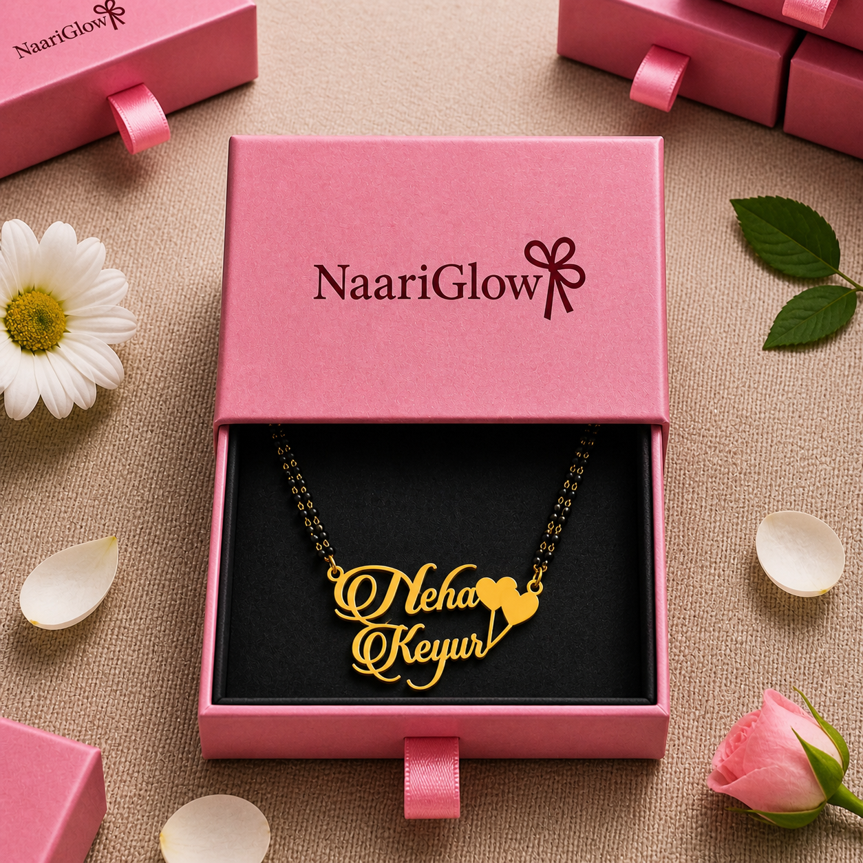 Personalized Couple Heart Mangalsutra
