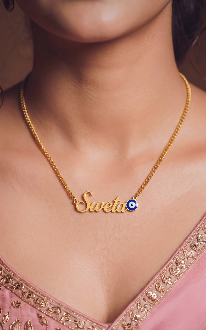 Personalized Evil Eye Name Necklace