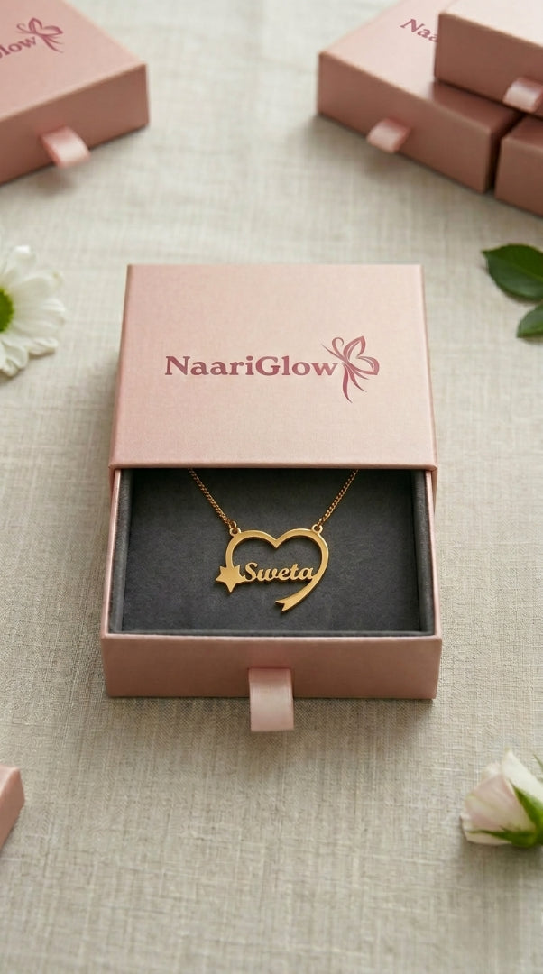 Personalized Heart Frame Name Necklace