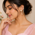 Butterfly Pearl Chain Earrings
