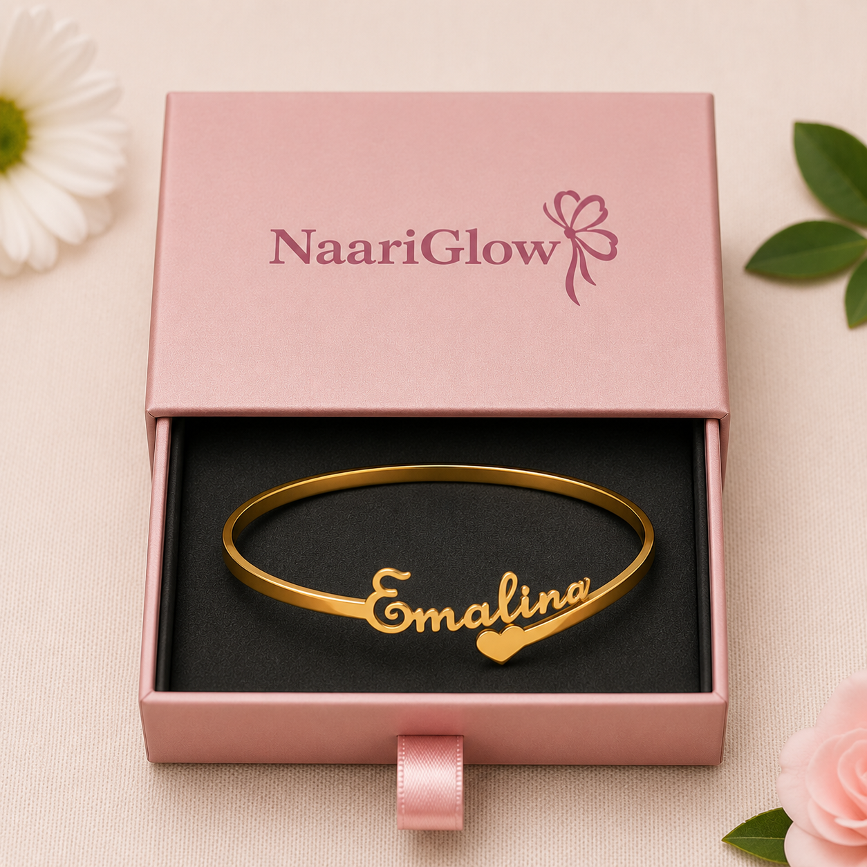 Personalized Name Heart Kada