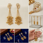 Peacock Bloom Kashmiri Ghungroo Dangler Earrings