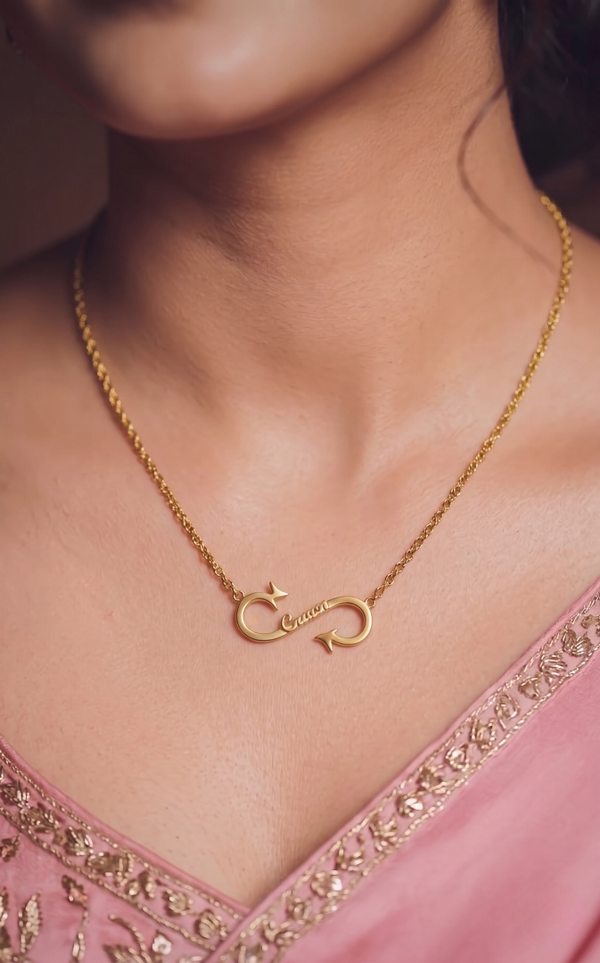 Personalized Infinity Arrow Name Necklace