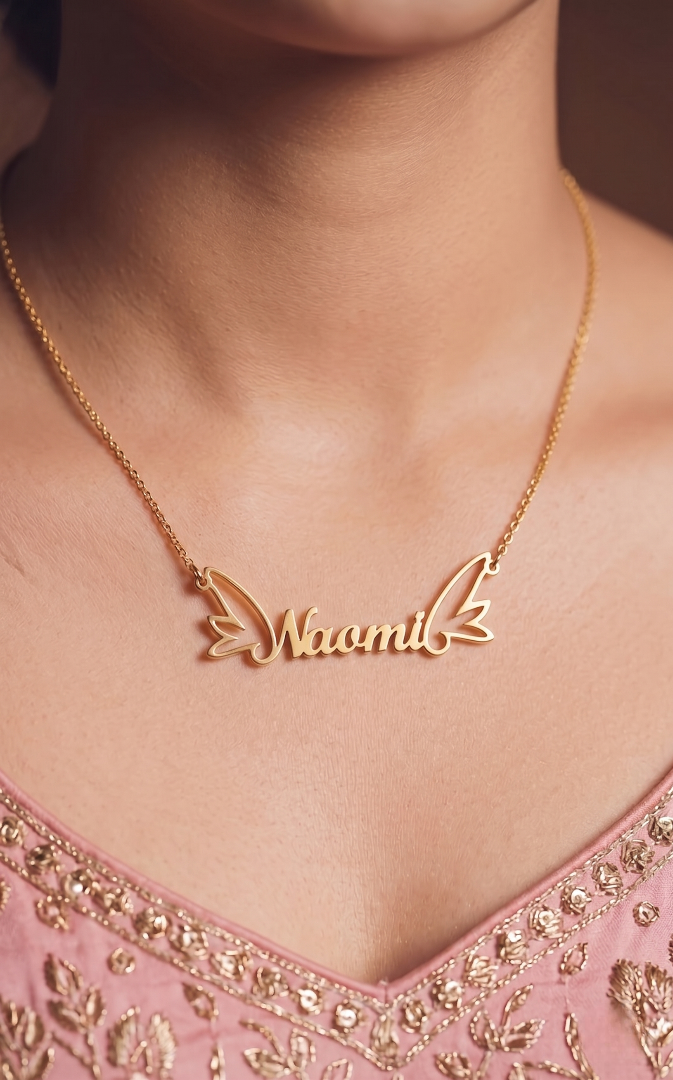 Personalized Angel Wings Name Necklace
