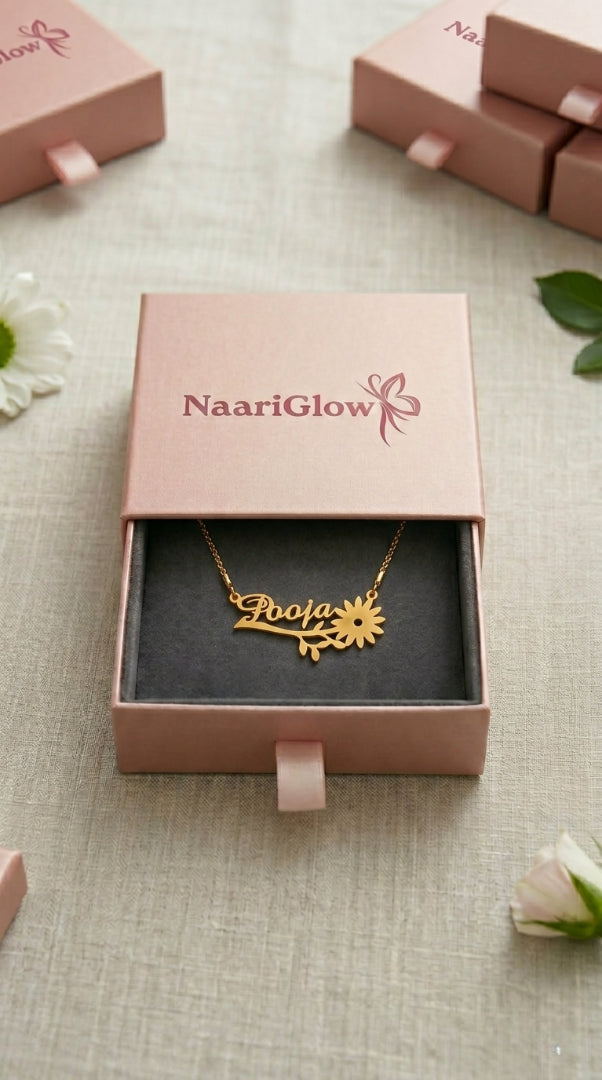 Personalized Floral Name Necklace