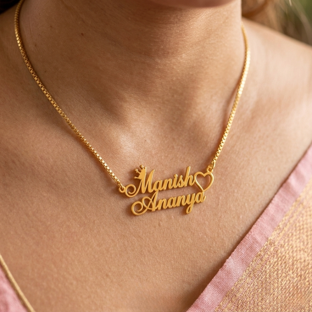 Personalized Couple Name Heart Necklace