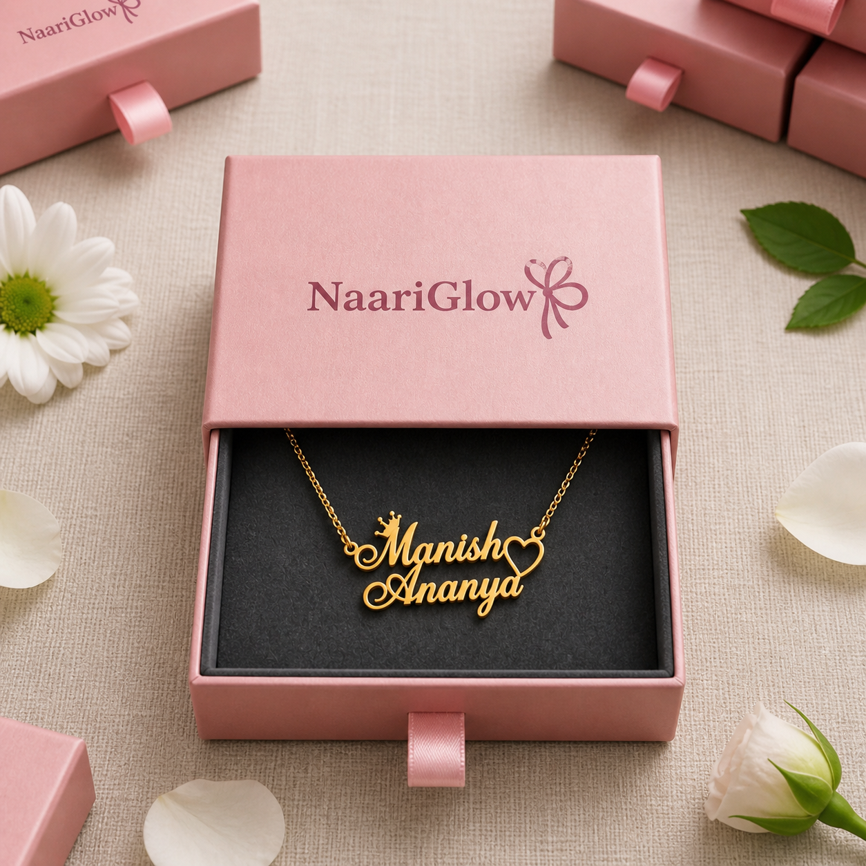 Personalized Couple Name Heart Necklace