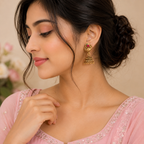 Antique Peacock Ruby Jhumka Earrings