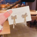 Luxury Crystal Bow Tassel Earrings for Women