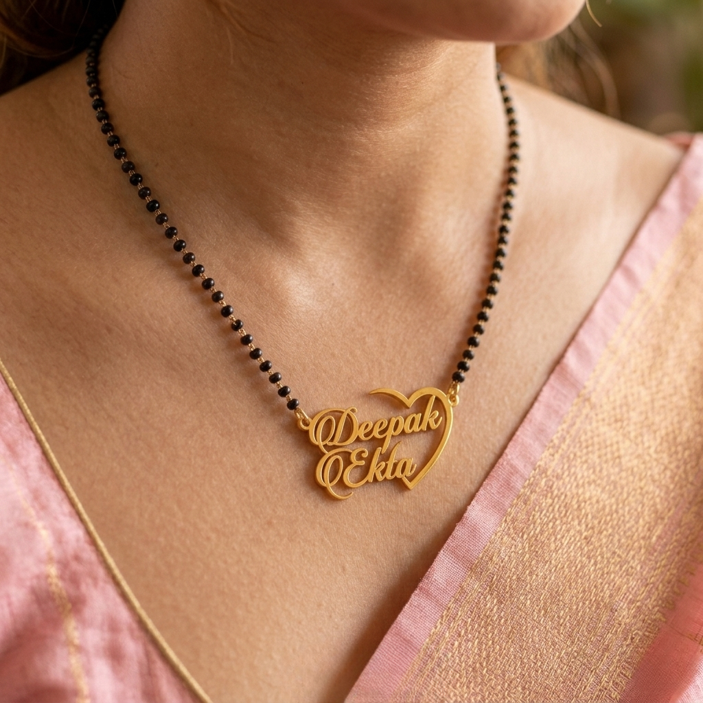 Customized Heart Couple Name Mangalsutra