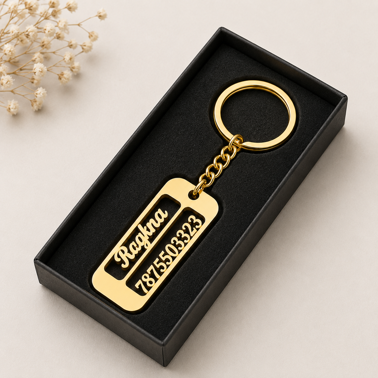Personalized Name & Number Keychain