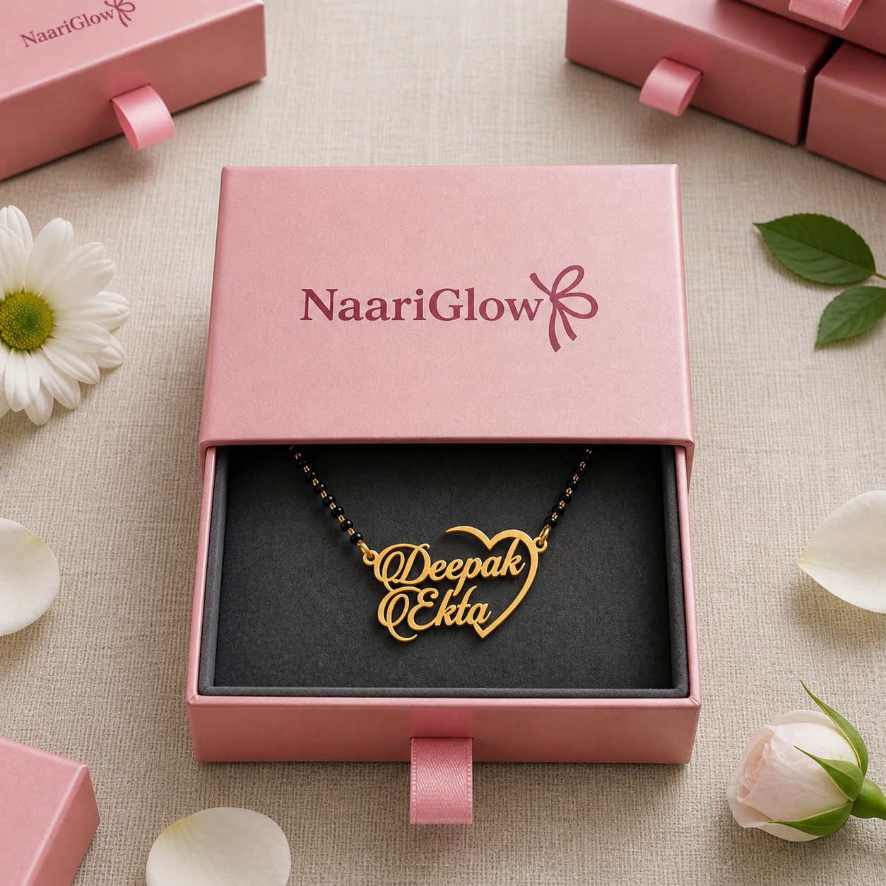 Customized Heart Couple Name Mangalsutra