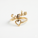 Personalized Heart Name Ring