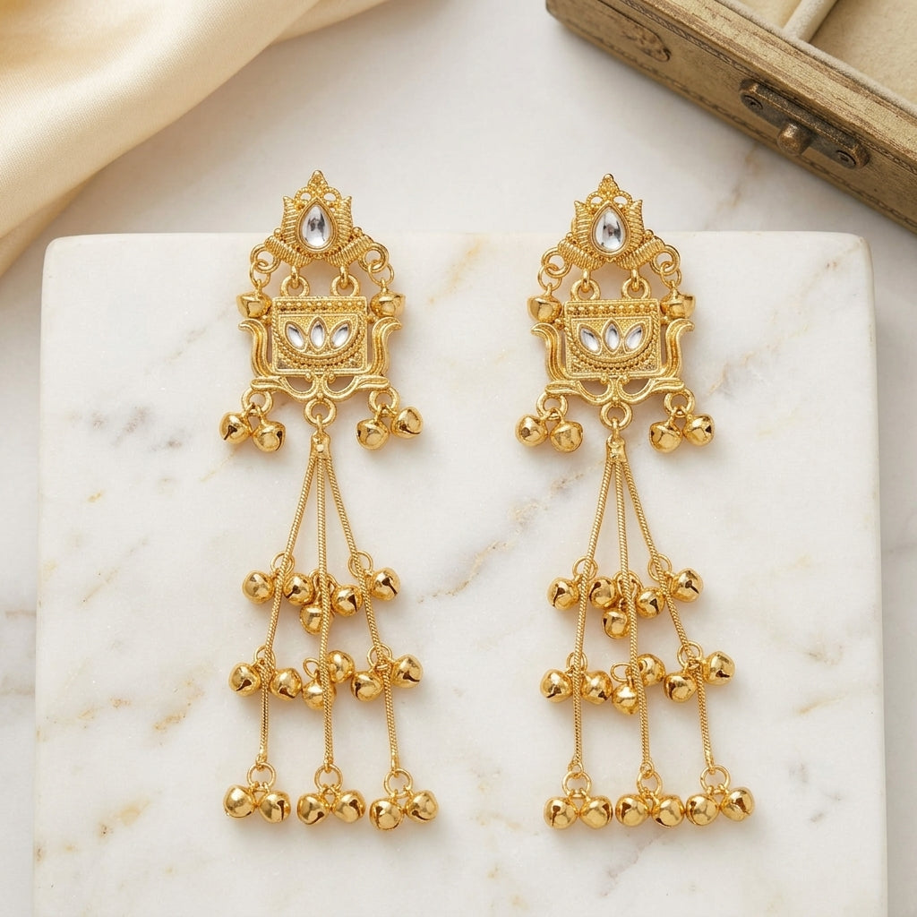 Noor Mahal Kashmiri Ghungroo Dangler Earrings