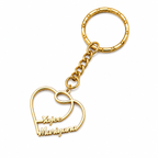Personalized Double Heart Keychain