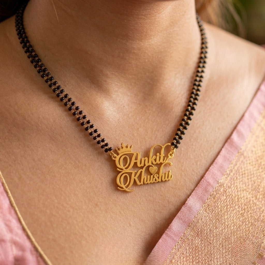 Personalized Crown Couple Name Mangalsutra
