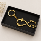 Personalized Heartbeat Infinity Keychain
