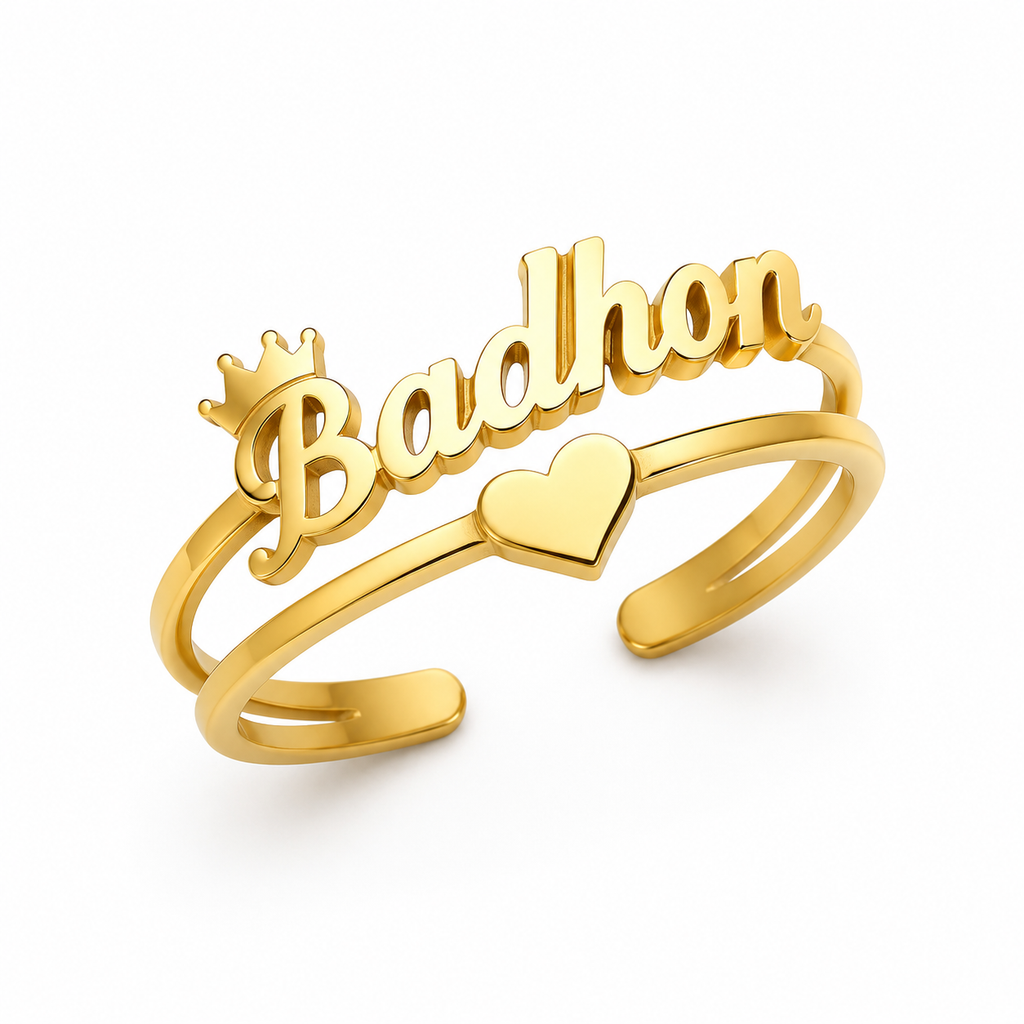 Personalized Crown Name Ring