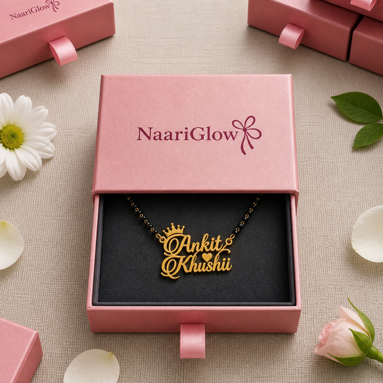 Personalized Crown Couple Name Mangalsutra
