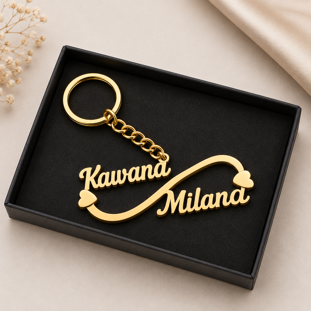 Personalized Infinity Name Keychain