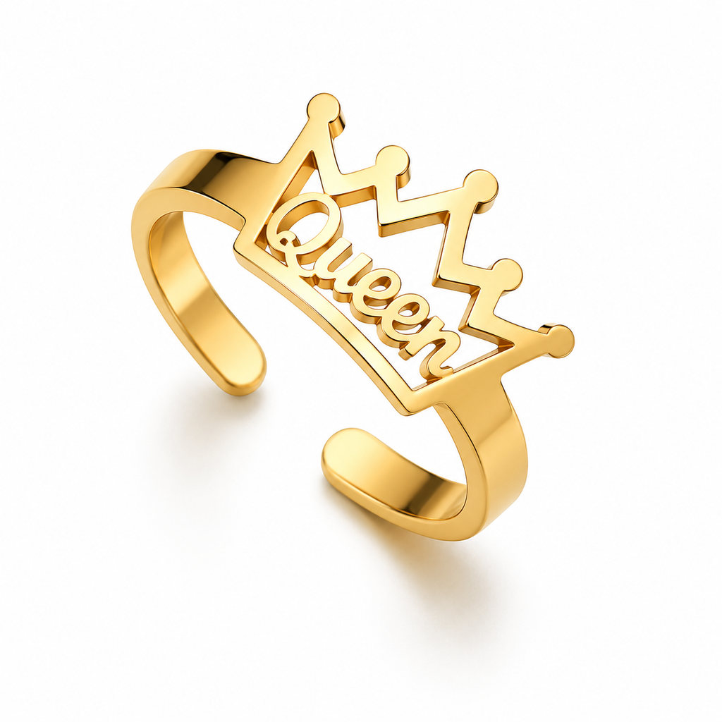 Personalized Crown Name Ring