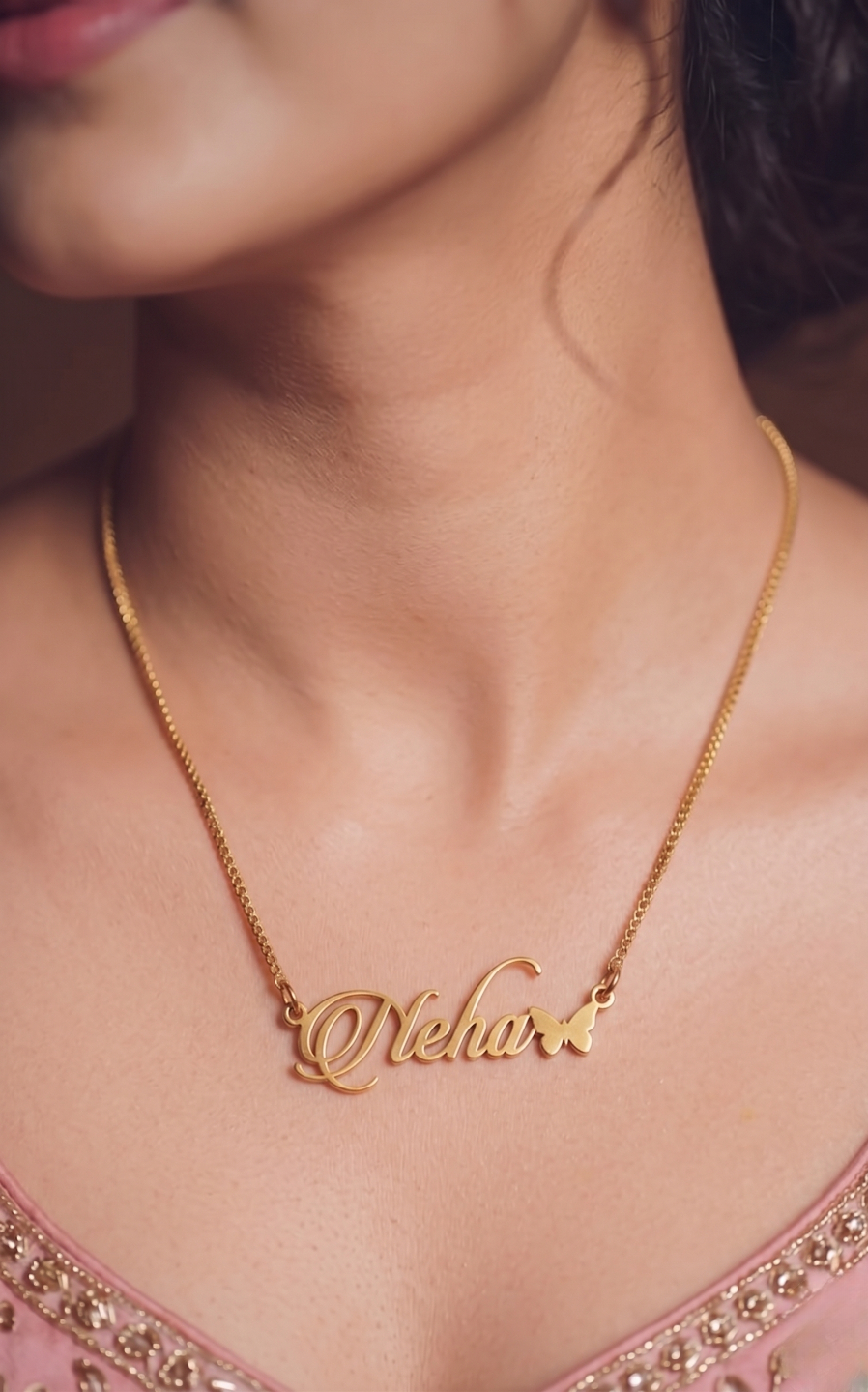 Personalized Butterfly Name Necklace