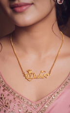 Personalized Crown & Heart Name Necklace
