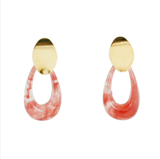 Luxury Marble Resin Drop Earrings for Women