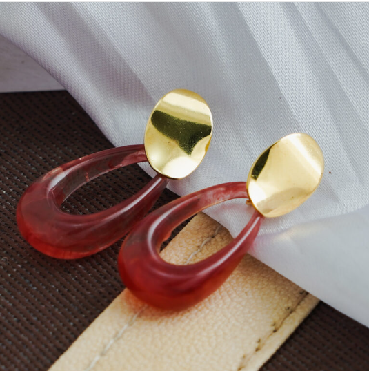 Luxury Marble Resin Drop Earrings for Women