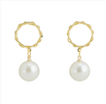Luxury Geometric Pearl Drop Earrings for Women