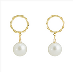 Luxury Geometric Pearl Drop Earrings for Women
