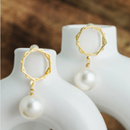 Luxury Geometric Pearl Drop Earrings for Women
