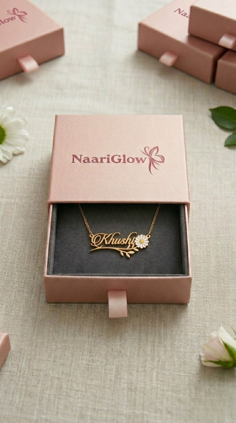 Personalized Floral Name Necklace